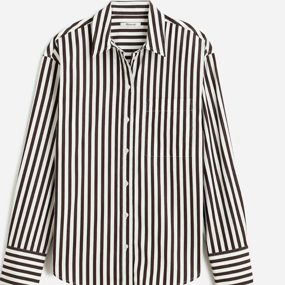Madewell Black and White Striped Shirt